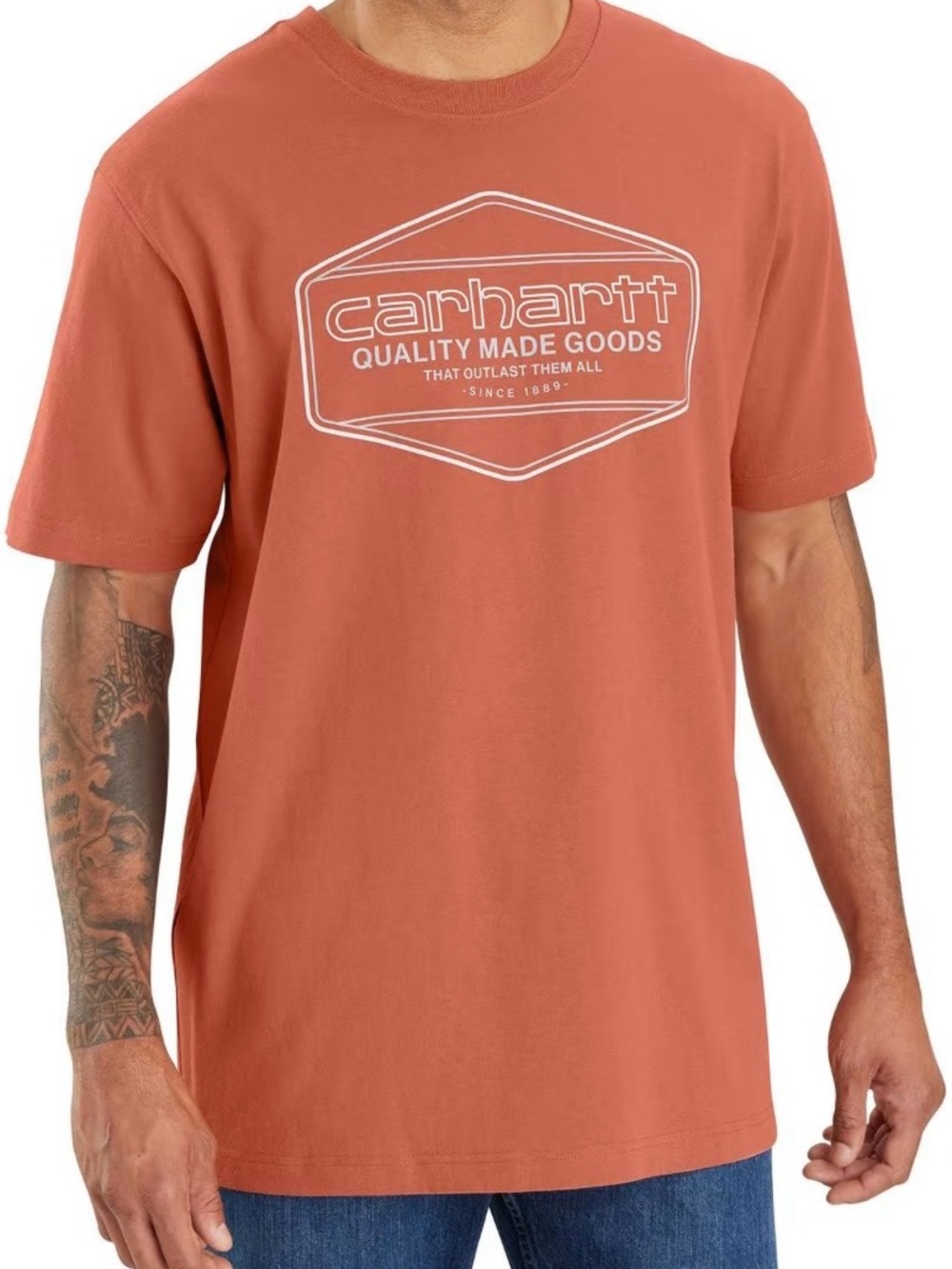 Carhartt Loose Fit Heavyweight Graphic T-Shirt Terracotta Red Orange, L Utility